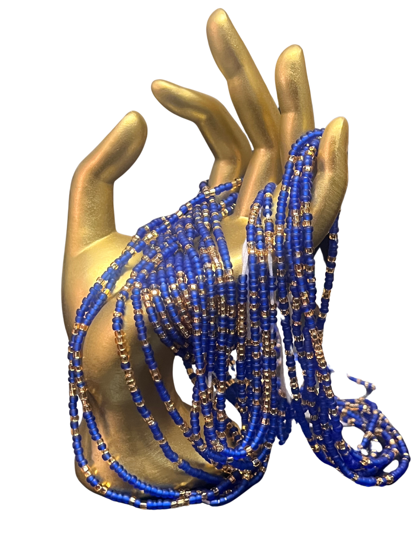 Small Royal Blue & Gold Bead