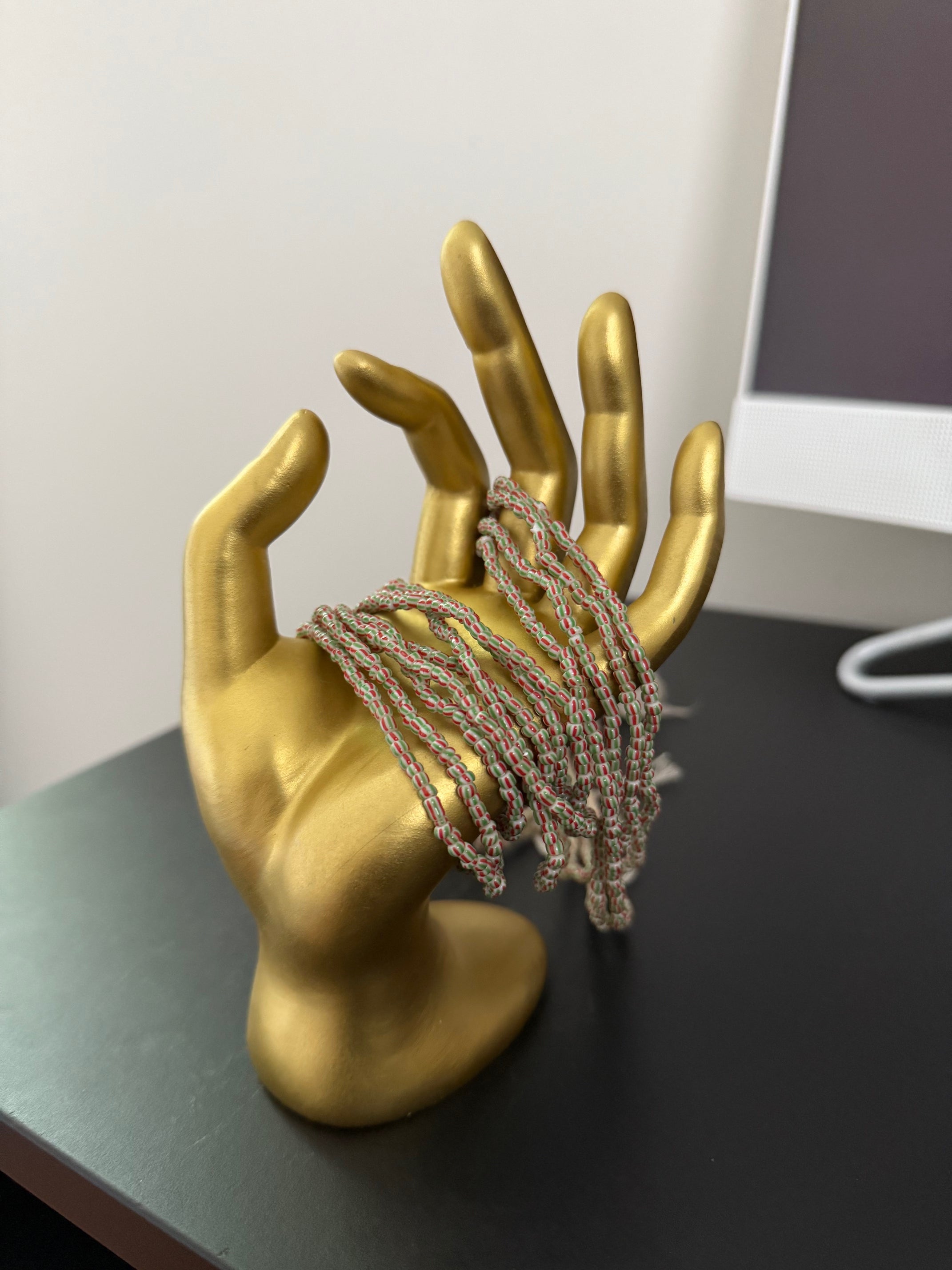 Small Red & Green Tribal Bead