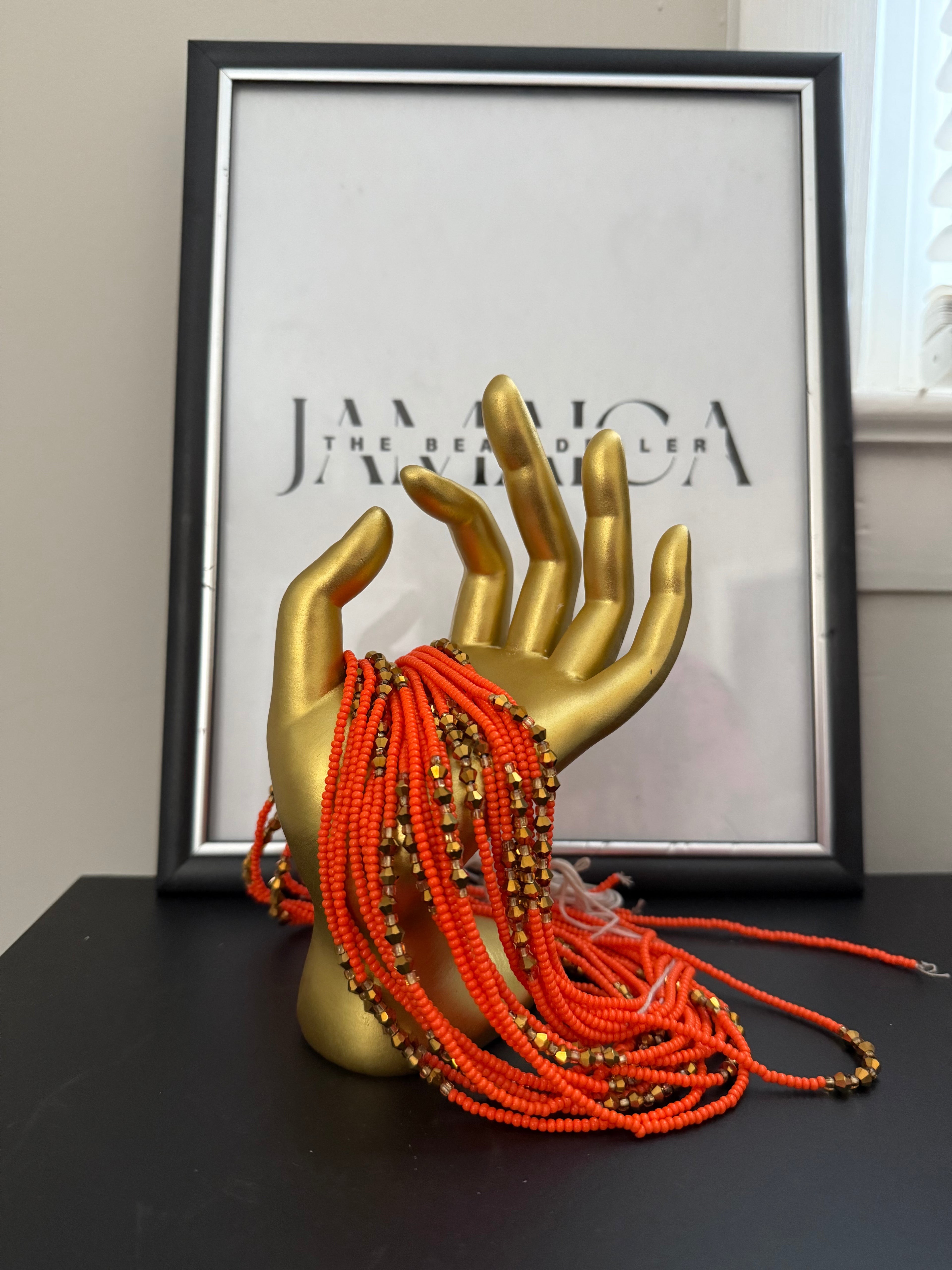 Orange & Gold Small Bead