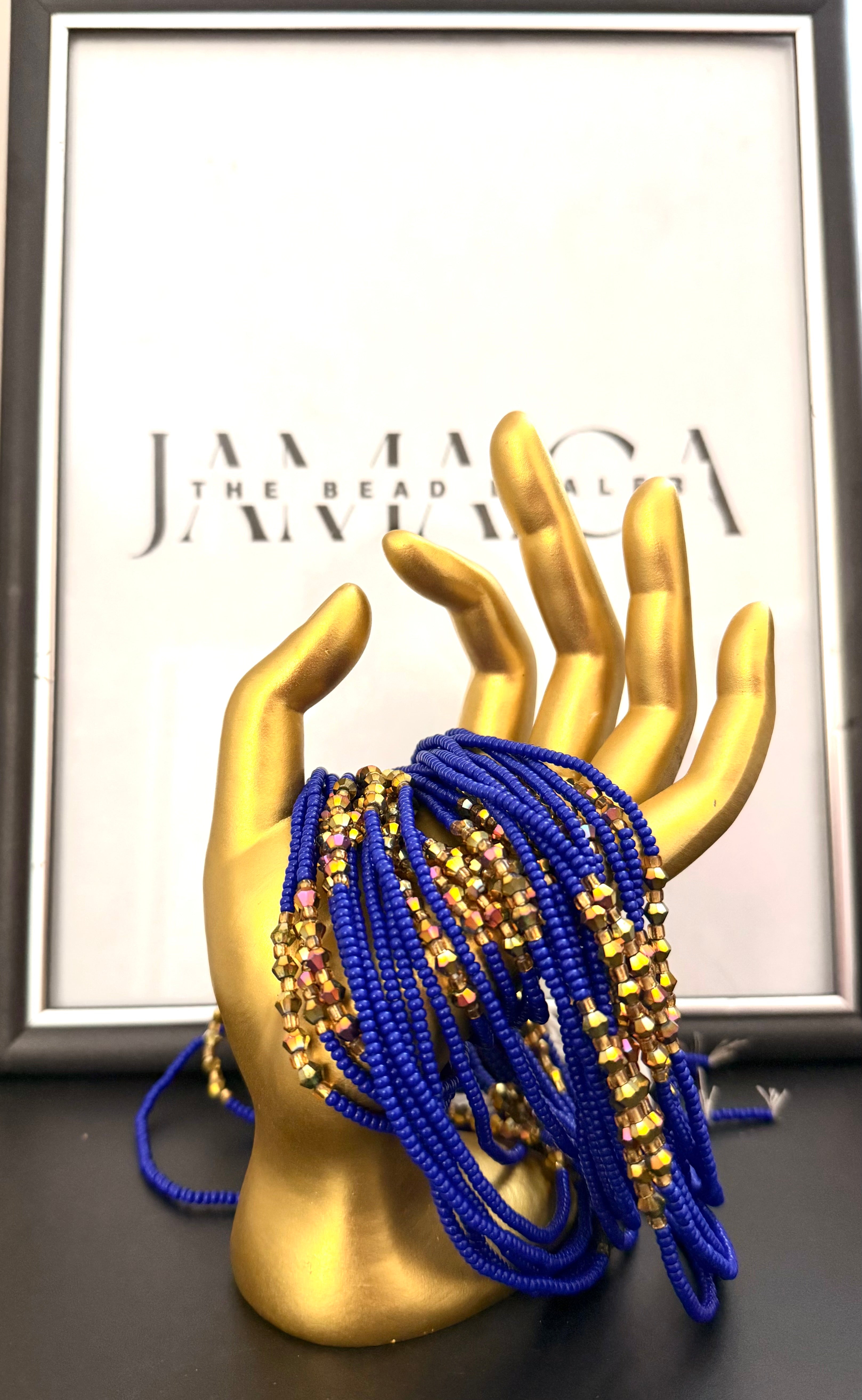 Royal Blue & Gold Small Bead