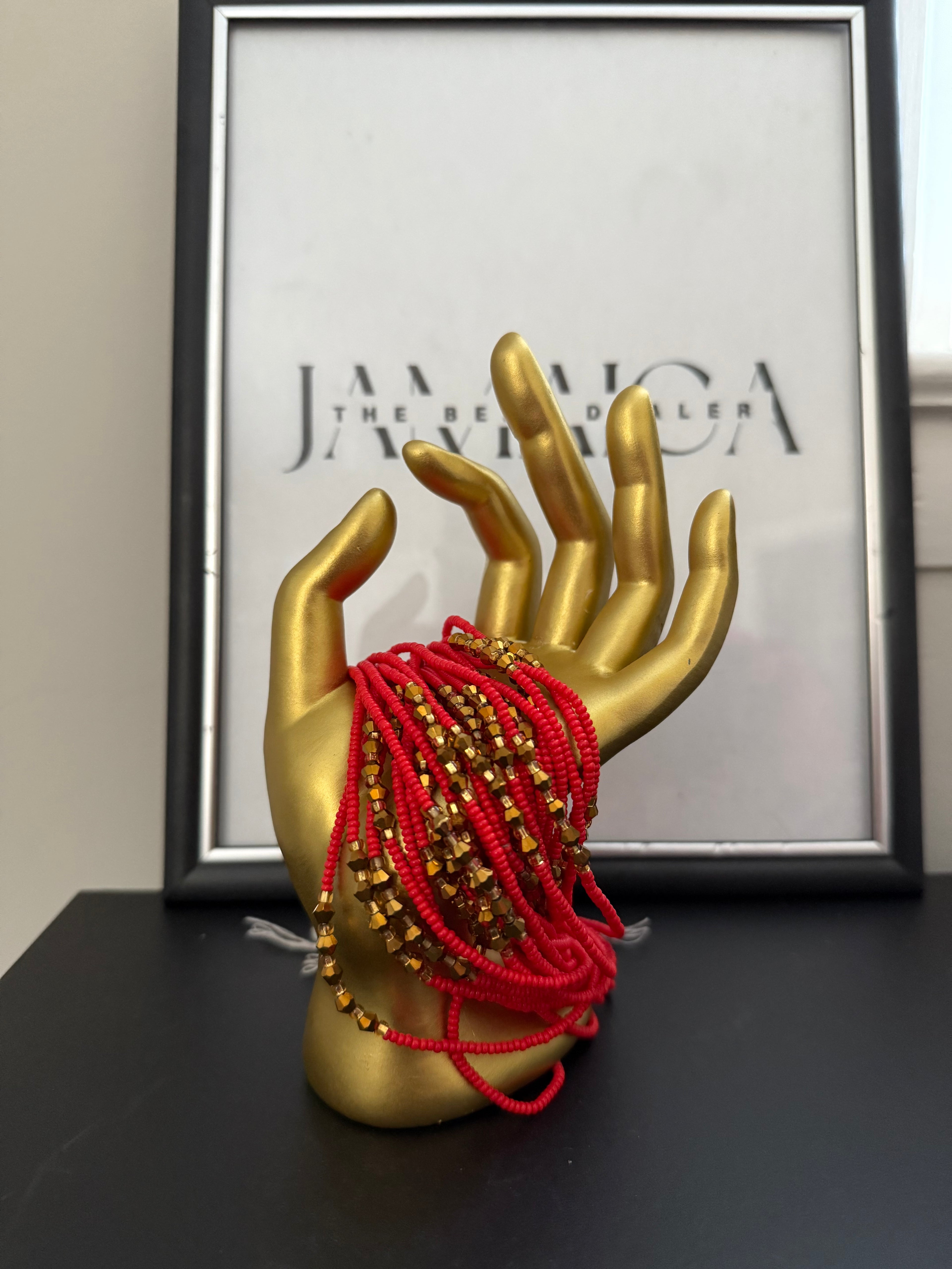 Red & Gold Small Bead