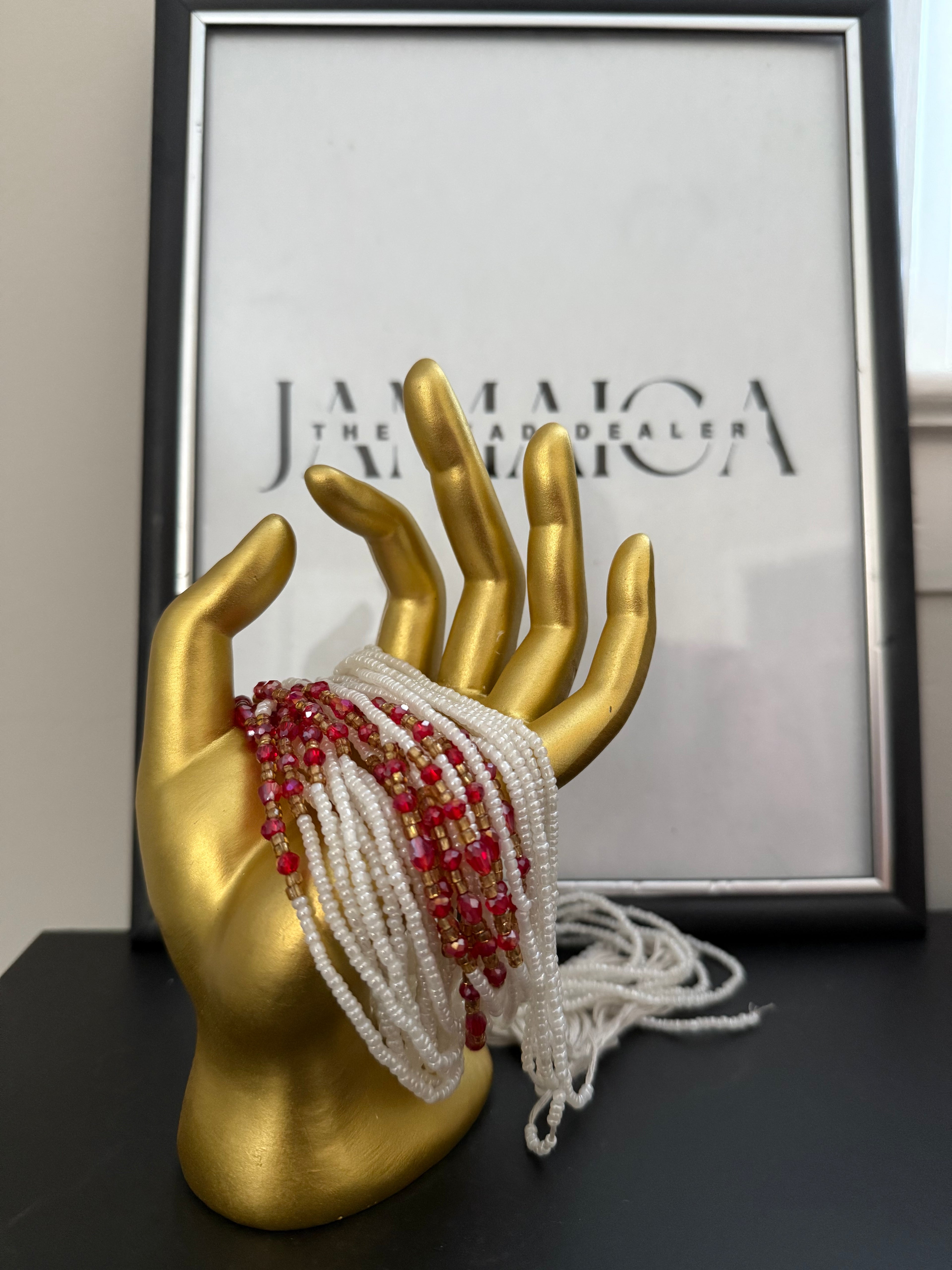 White & Red Small Bead