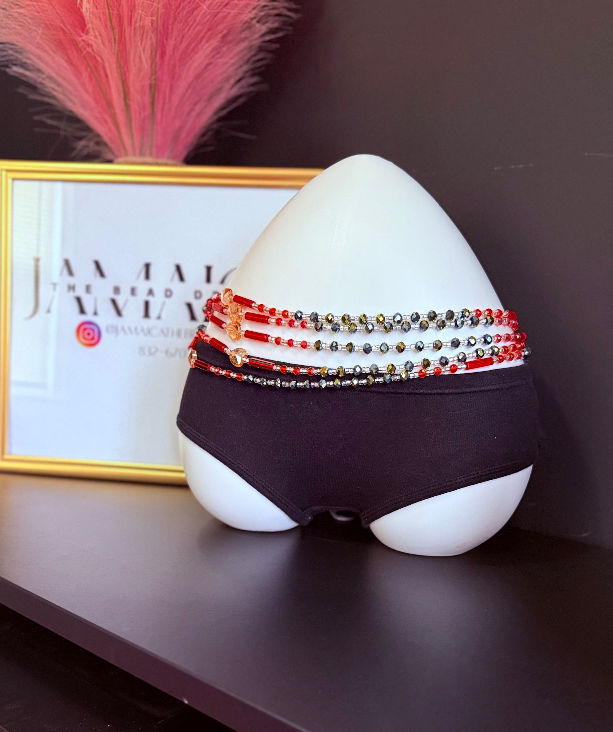 Fluorescent Red & Heart Bead