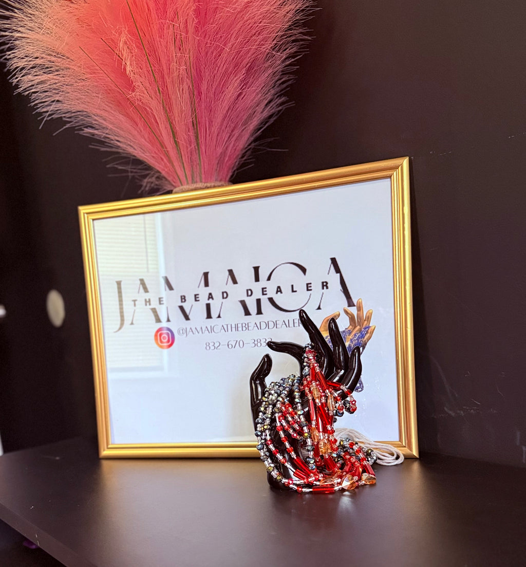 Fluorescent Red & Heart Bead