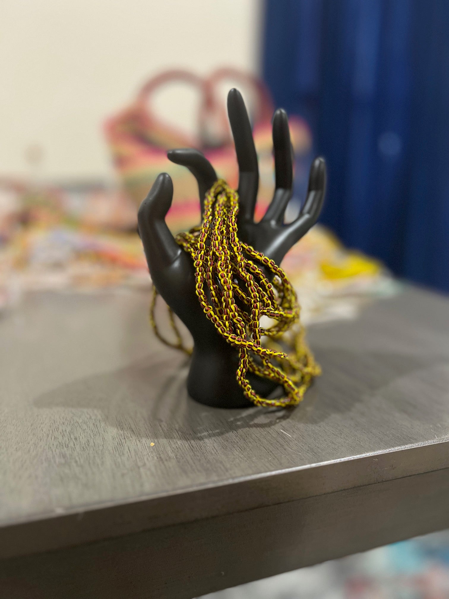 Yellow, Black & Red Tribal Bead